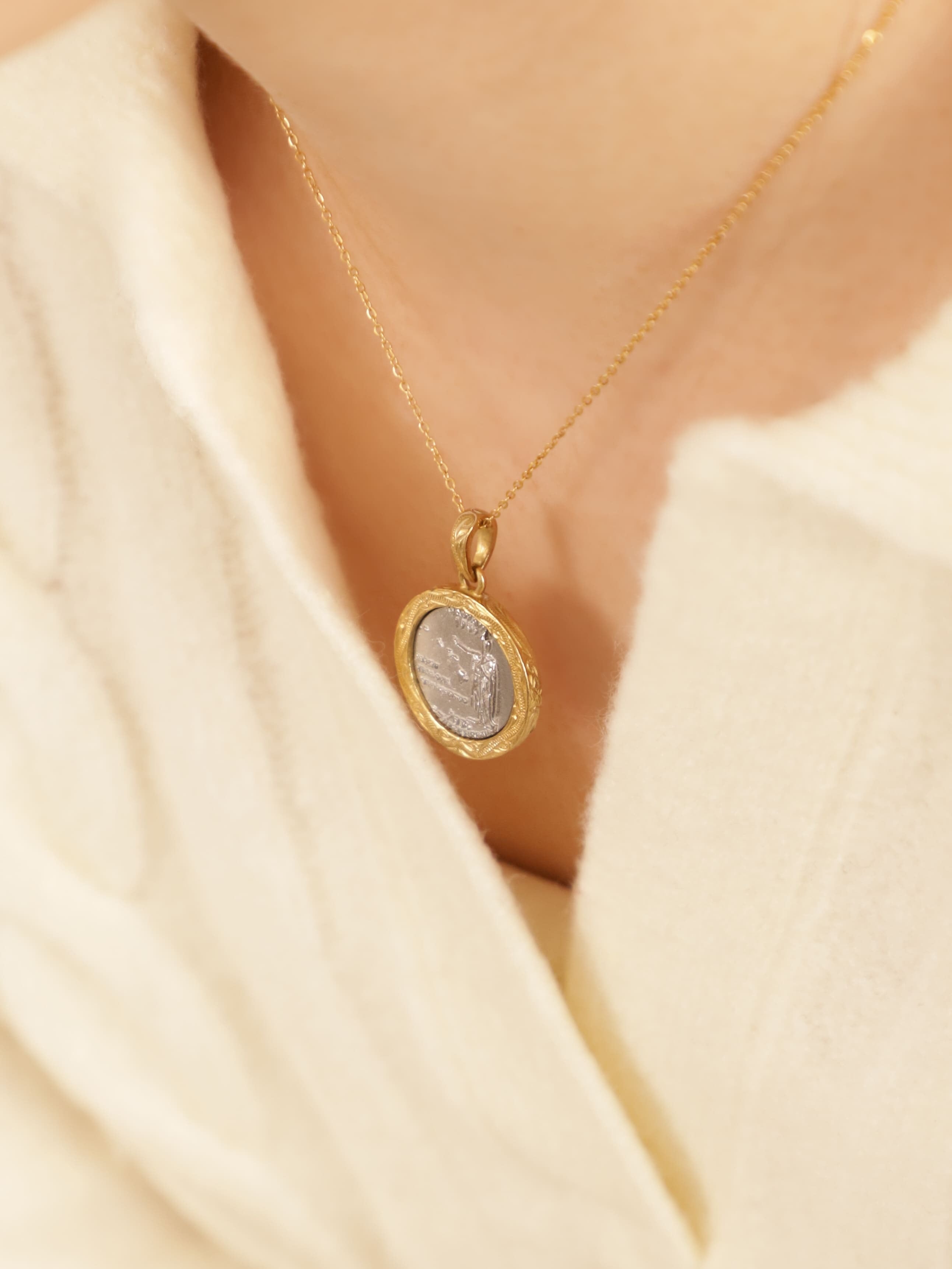 316L hawaiian coin necklace #n12 | rani