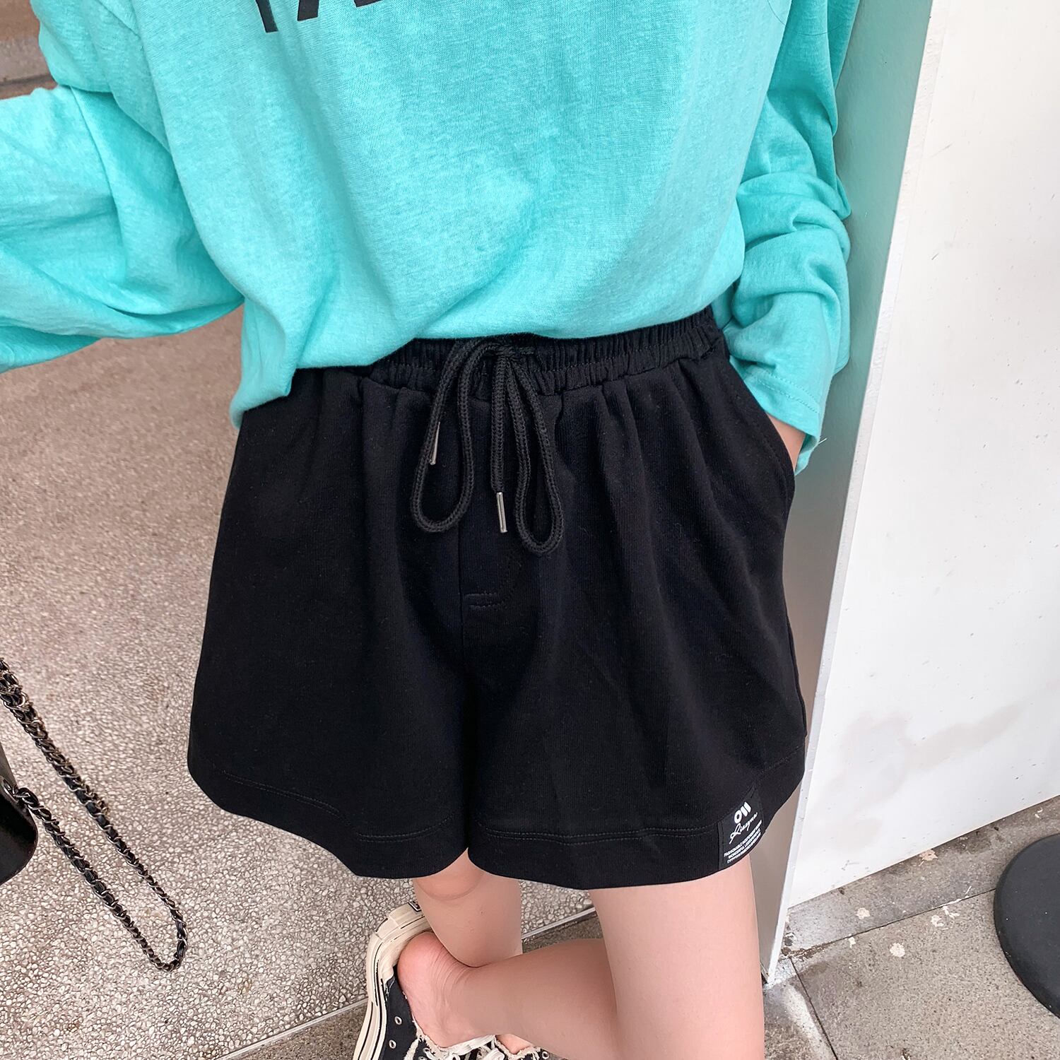 サマースタンダードハイウェスト薄手ショーツ カジュアルレッドAラインパンツ レトロ 夏物 ブルマー 6Du_Shop_Women84238553745