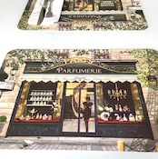 フランス雑貨 ランチョンマット 「Parfumerie 香水店」 WINKLER フランス土産 ランチョンマット プレイスマット プラスティック製 ランチマット 洗える 大きめ テーブル用品 雑貨 2枚セット 長方形 食卓 おしゃれ 2枚組