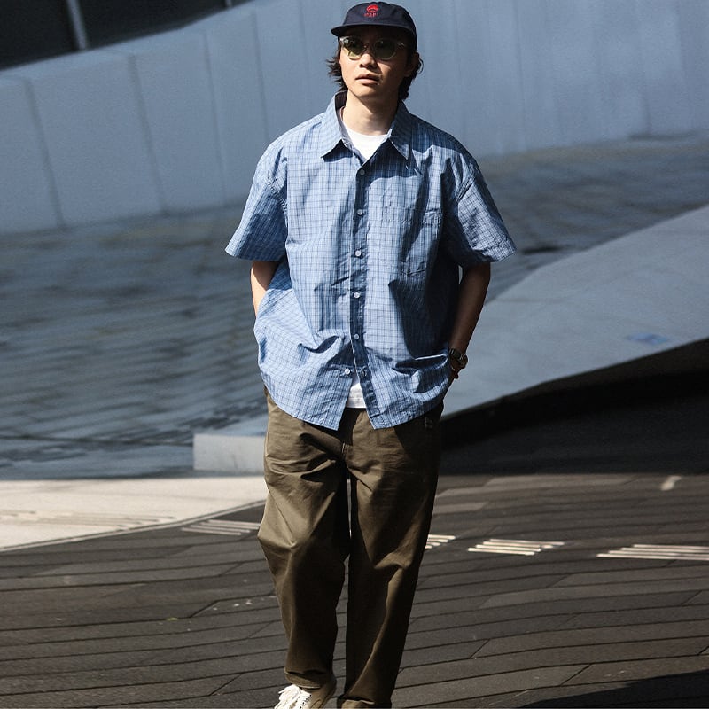 DetourStudio着回し万能チェック柄半袖シャツ | mblueshop