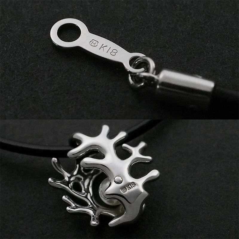 ミキモト MIKIMOTO K18WG サンゴモチーフ 1Pパール付 ネックレス