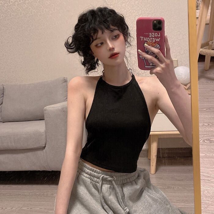 チェーン バックスリムホルター 大人ガーリー スウィート キュート カジュアル ケッペル1545154093