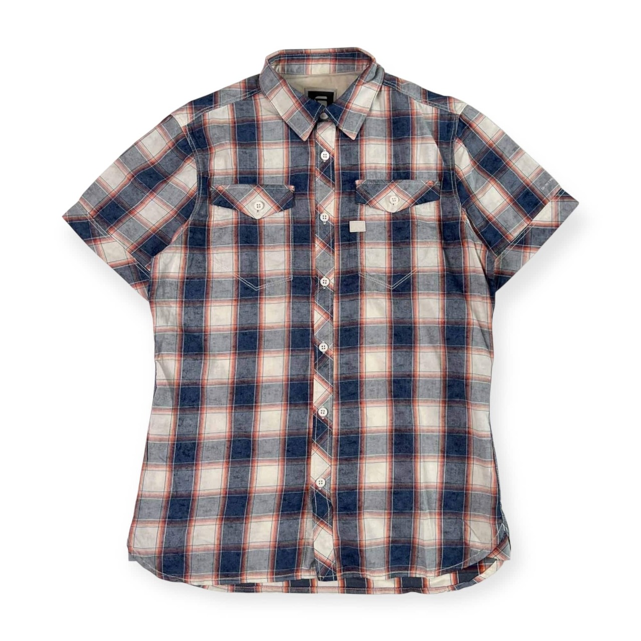 G-STAR RAW ジースターロウ チェック 半袖 ワークシャツ L/マルチ メンズ インド綿