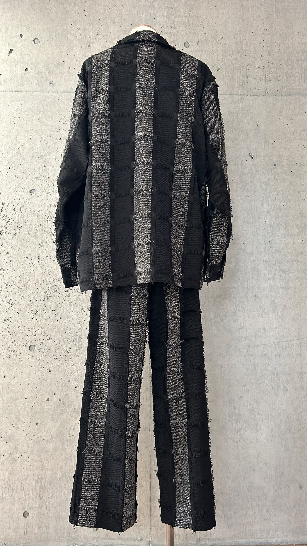 Knuth Marf】fringe switching pants(unisex) / blackgray | PuKu