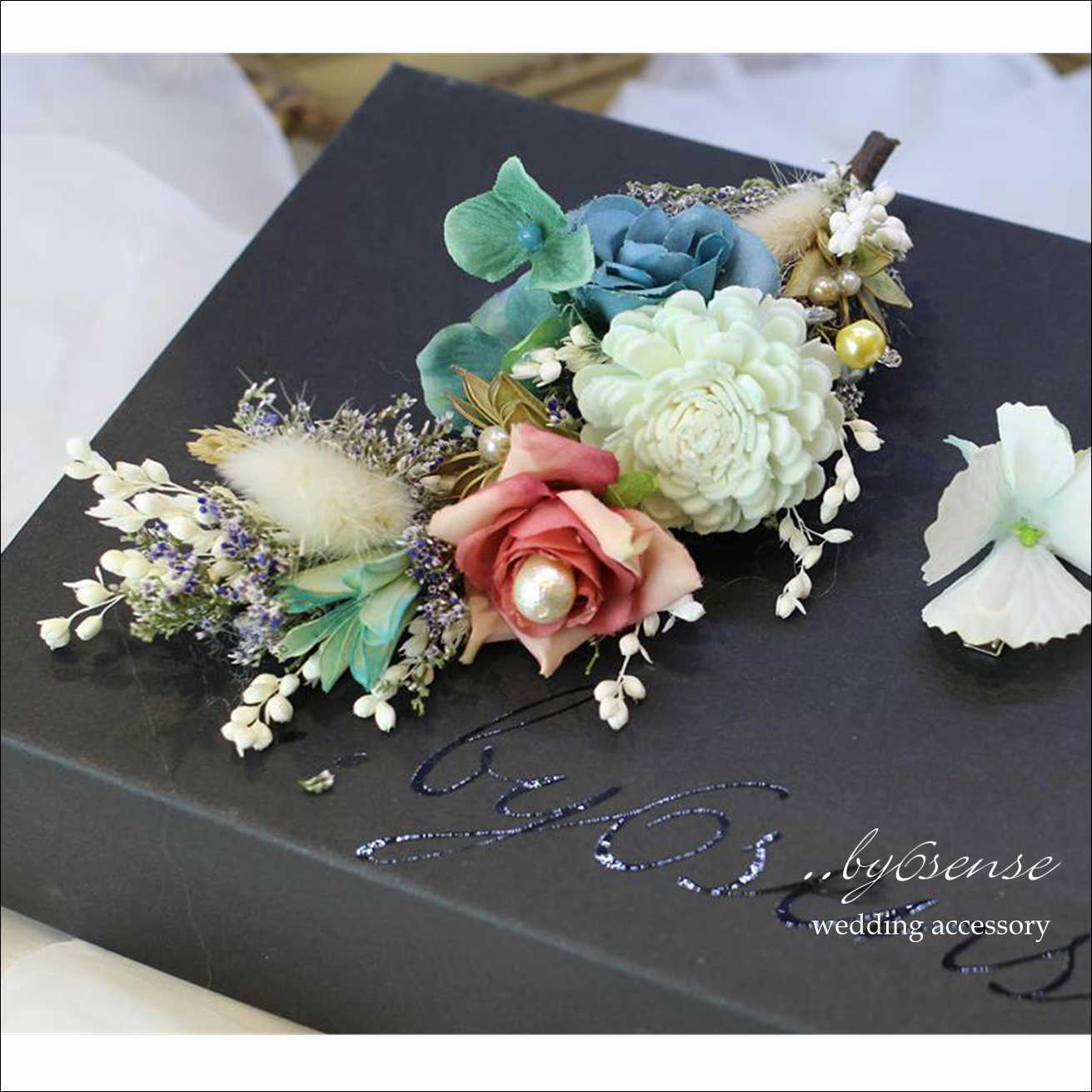 WEB限定セール商品ヘアーフラワー・ウインド・フェアリーブルー ヘッドドレス 小 Size (hd0064)