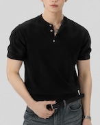 Fine Rib Henley Tee（100％/0％）