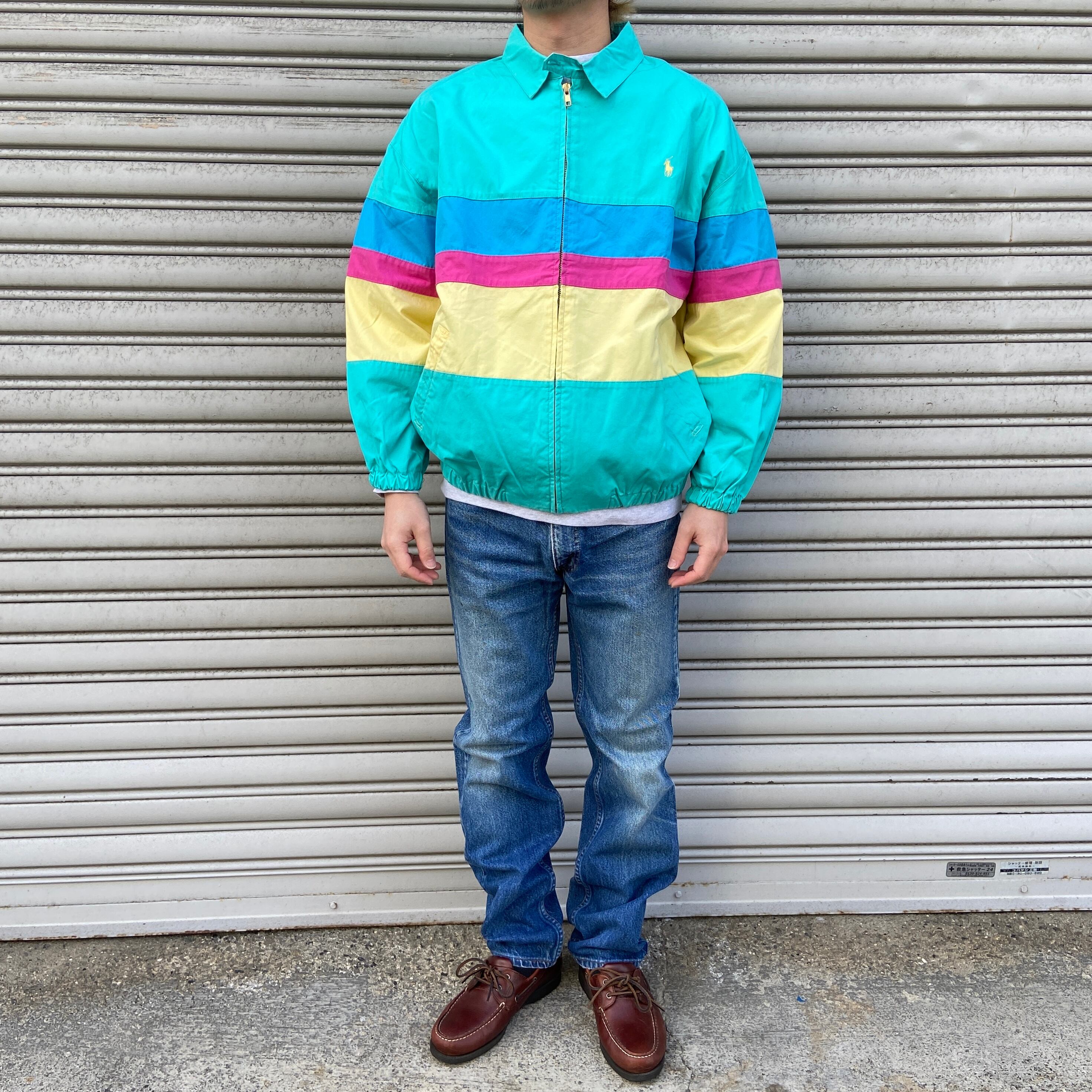 90s USA製 RalphLauren マルチボーダー柄スウィングトップ L | 古着屋 Uan