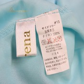 【美品 社交ダンス衣装】ワンピース ドレス leirena レイリーナ 水色 ライトブルー 花柄 ラインストーン レース 長袖 かわいい