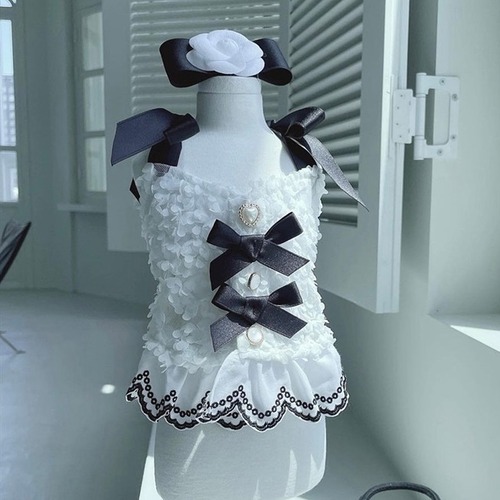 モノトーンリボントップス