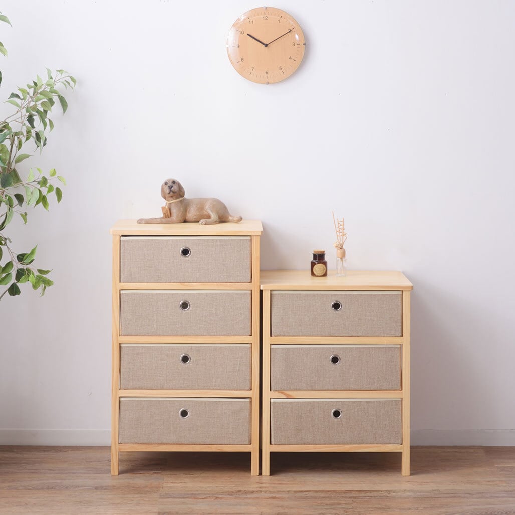 3段チェスト 簡単組立 天然木（パイン） 幅48×奥行34cm | stellaroom
