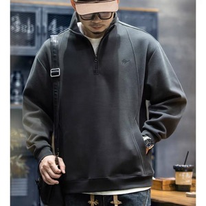 Stand collar zip pullover 1528