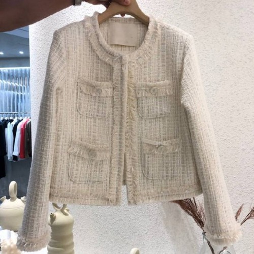 ジャケット ツイード ノーカラー 大きいサイズ 春 秋 コート カジュアル エレガント フォーマル パーティー ショート ジャケット 大きいサイズ ツイード ノーカラー 大きいサイズ キレイめ