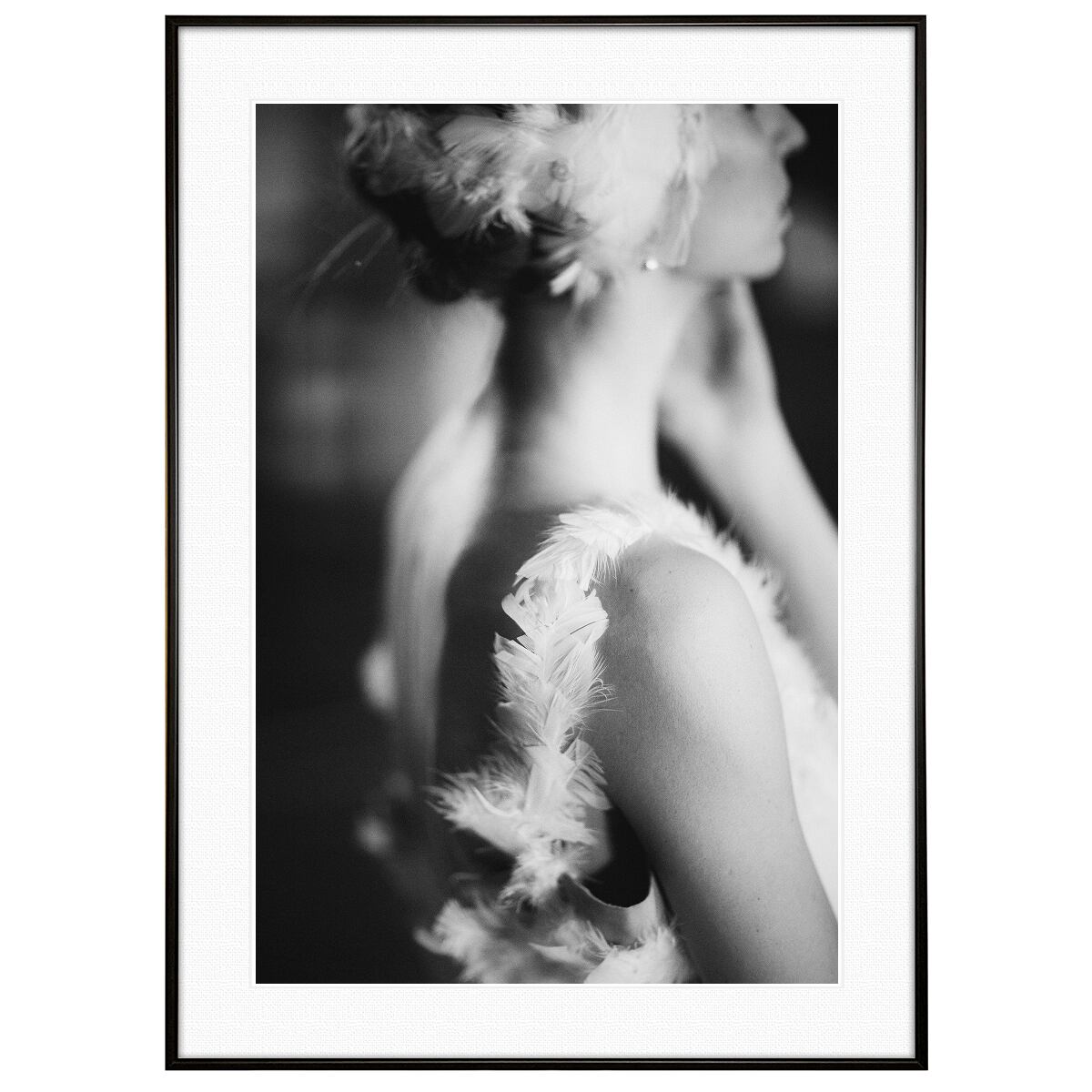 人物写真 バレリーナの女性の背中 インテリアモノクロアートポスター額装 AS2503