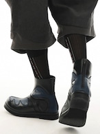 54A0 × musaafeer Flowing Patchwork Round Toe Boots