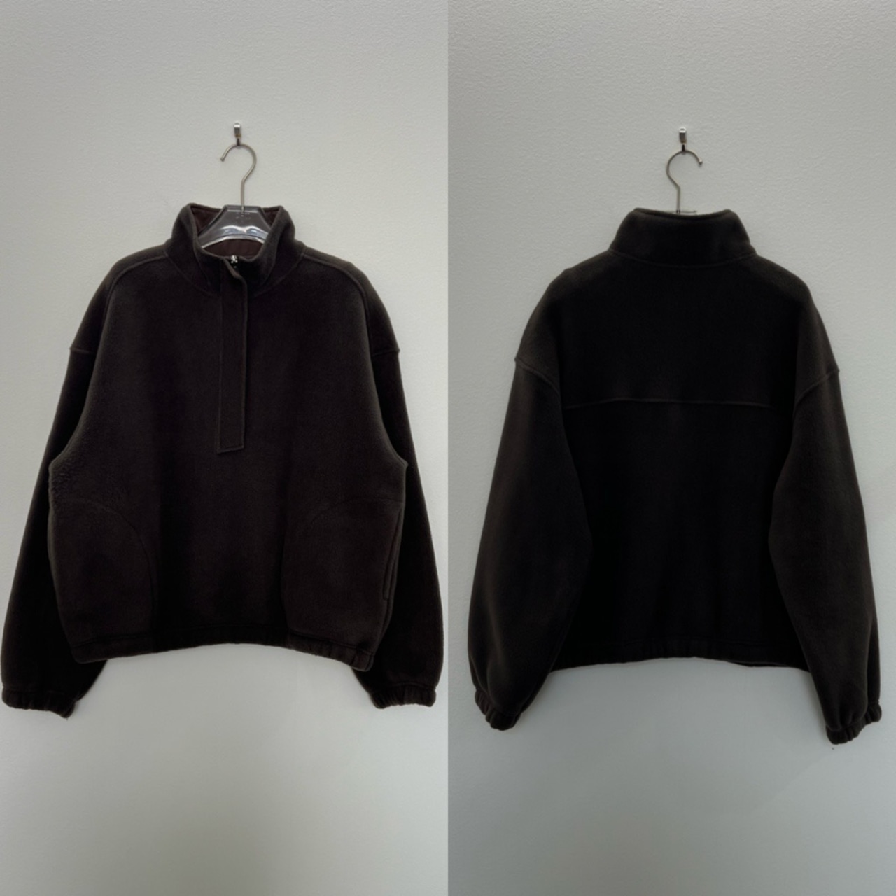 【受注予約:11月上旬入荷予定】ウォームフリースハーフジップBZ/ブラウン