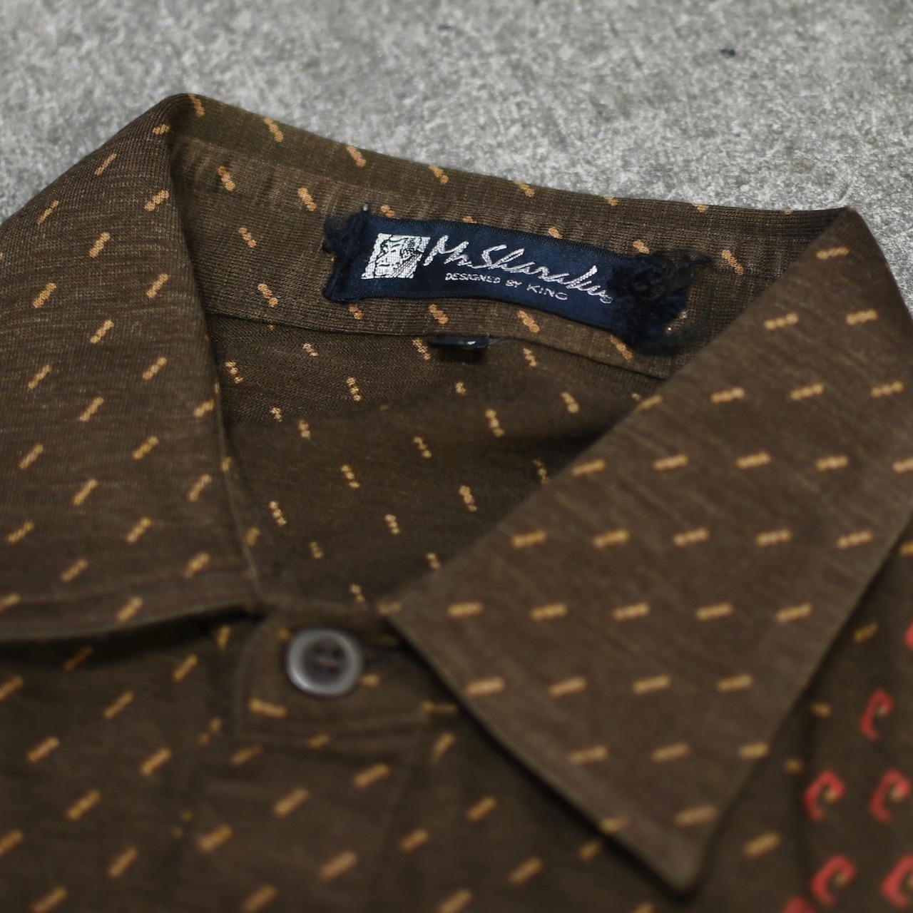 pattern polo shirt brown
