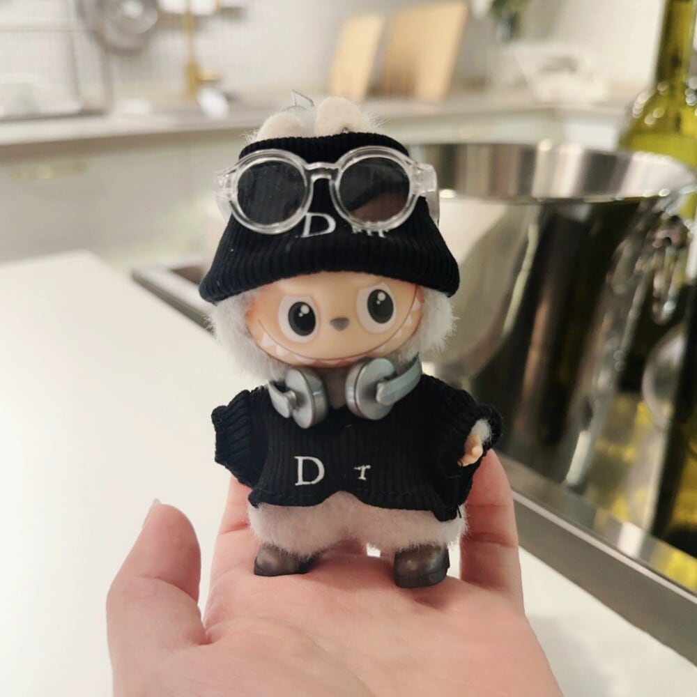 クールでおしゃれ!labubu ラブブ4.0 10cm リブ編みドール衣装 5点フルセット かわいい リブコーデセット