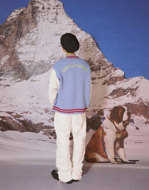 ☆BOYNEXTDOOR ウナク 着用！！【Mmlg】PLAYER KNIT JACKET (BLUE