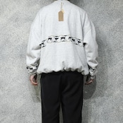 design wolf print sweat blouson