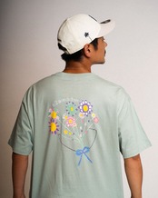 【#Re:room】HAND DRAWN BOUQUET PRINT T-SHIRTS［REC910］