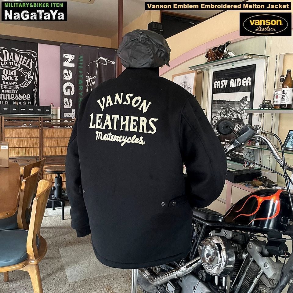VANSON バンソン ロゴエンブレム刺繍 メルトン ファラオジャケット