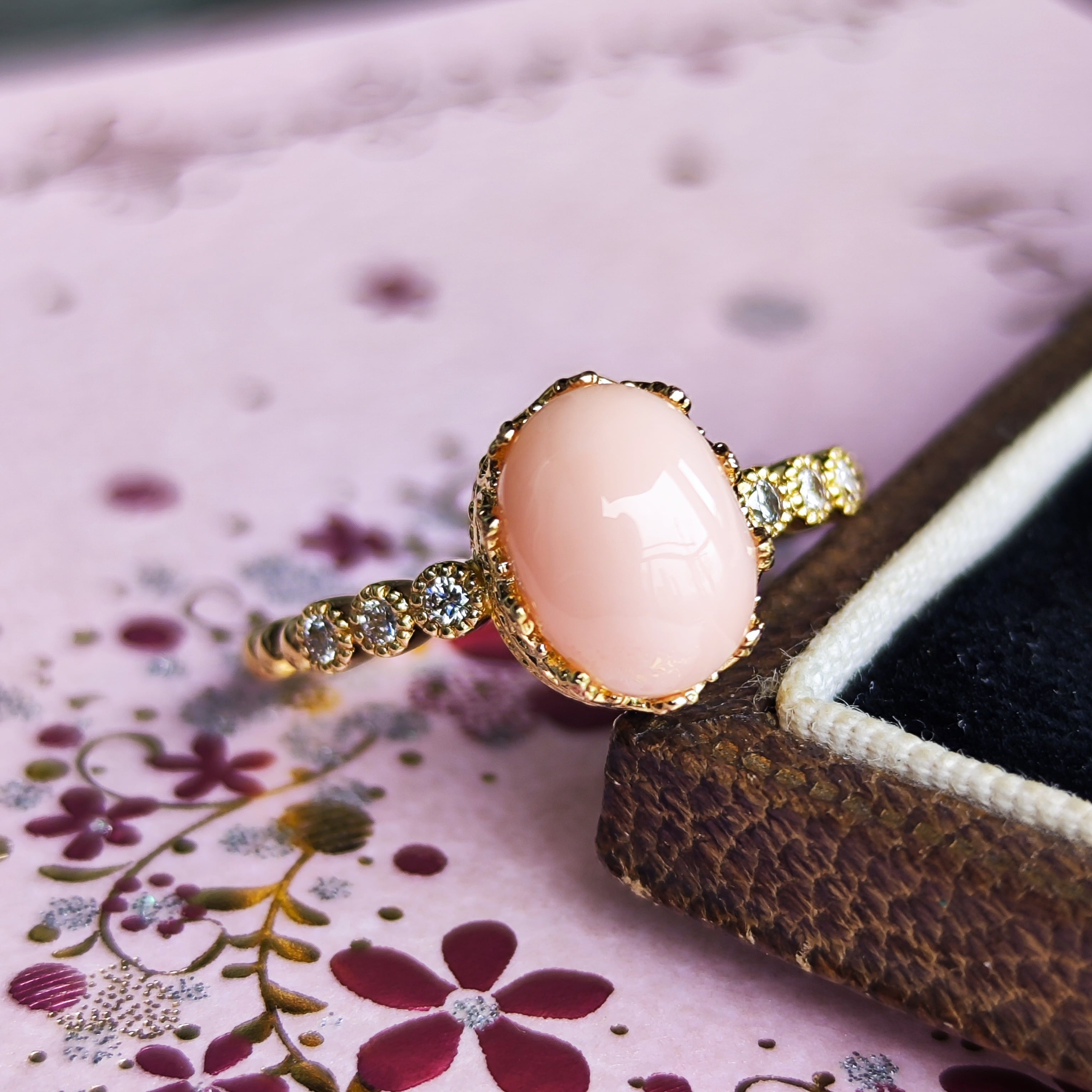 K18 珊瑚 ダイヤモンド ブローチ 兼用 ペンダントトップ 桃色珊瑚 ピンク