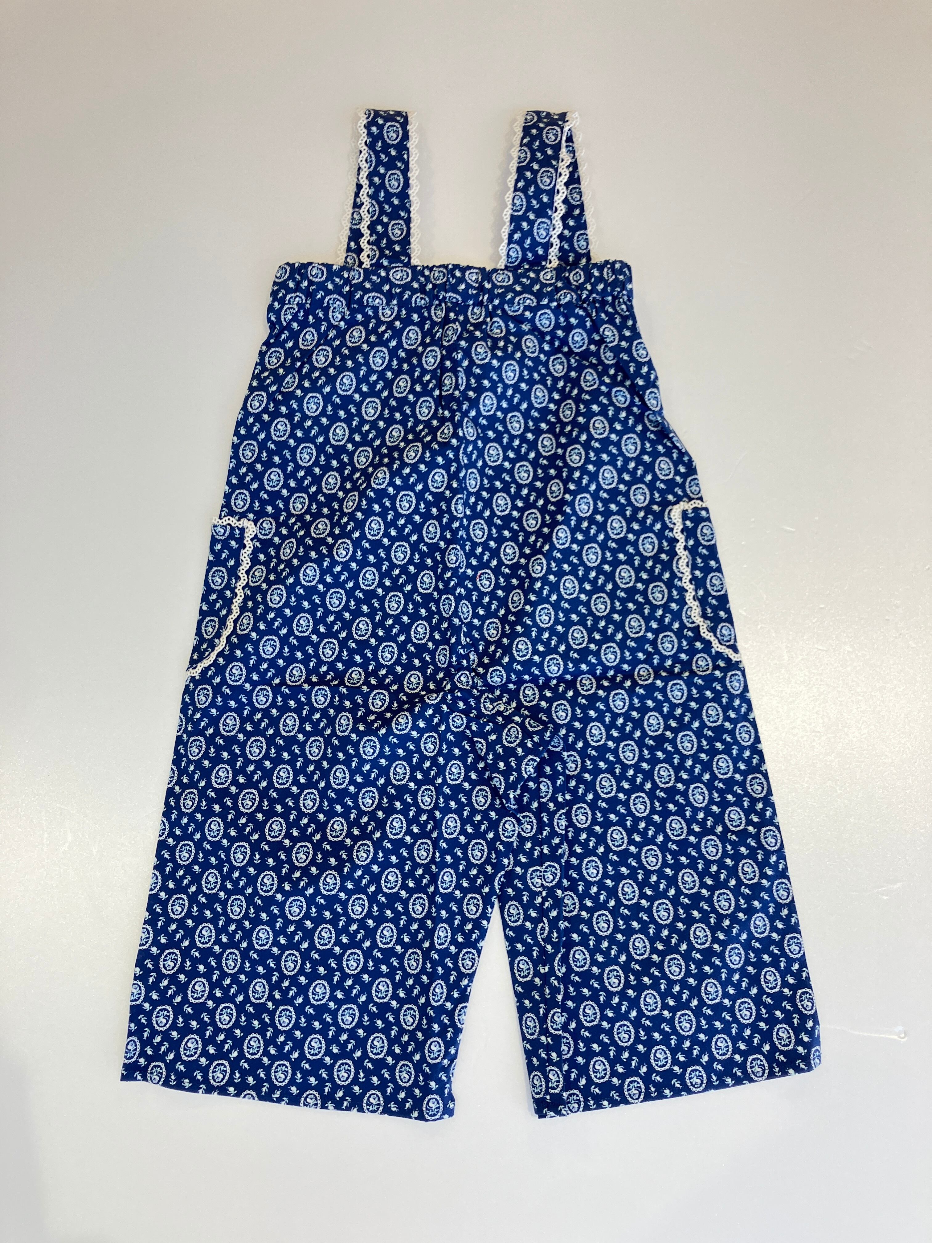 花とギター トランク柄 サロペット 花とギター トランク柄 サロペット