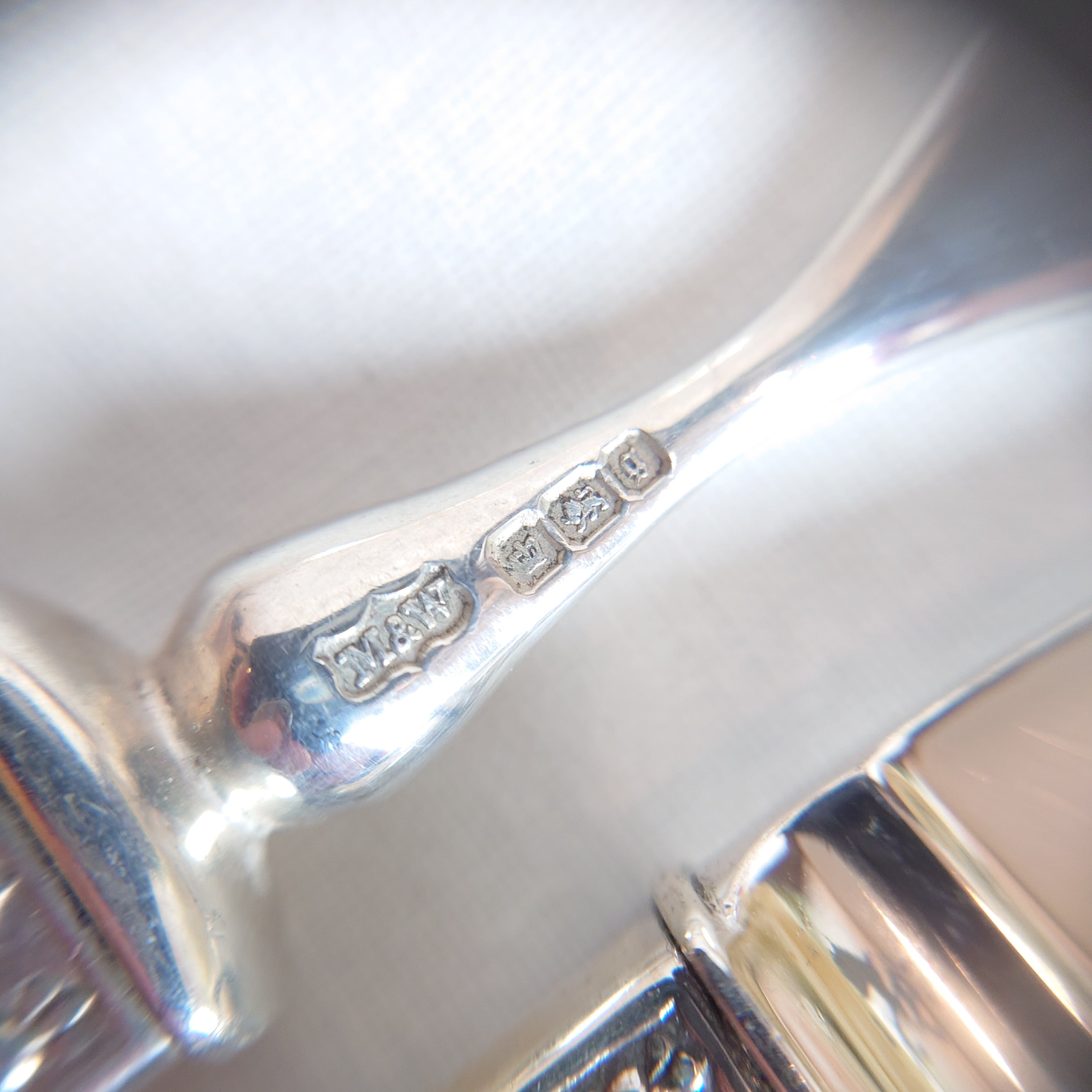 英国マッピンアンドウェッブ　純銀925製 白蝶貝 デザートナイフ　フォーク Mappin＆Webb 白蝶貝 純銀 デザートナイフ＆デザートフォーク