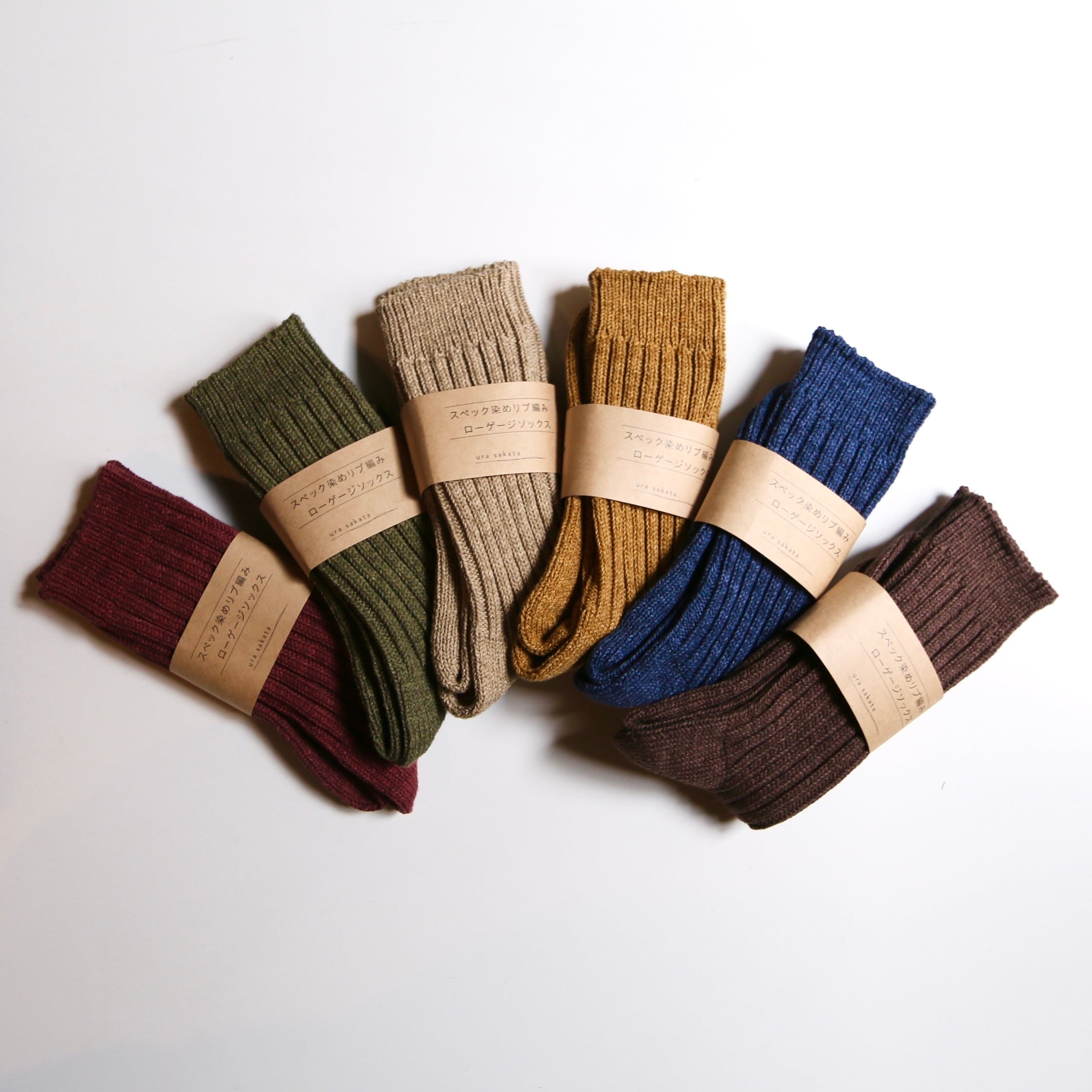 ura sakata/ウラサカタ スペック染めリブ編みローゲージリブソックス S size(22〜24cm)