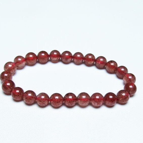 ストロベリークォーツ 苺水晶 ブレスレット 8mm 一点物 メール便可 [M便 1/10] 111-40364