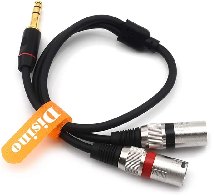 小型レシーバー2個セット Disino 1/4 TRS - デュアル XLR オス Y-スプリッター ステレオ