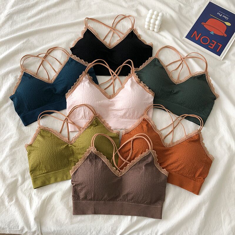 レースブラ スプリングリング クロストップス レッド 春物 指輪 YY-ファッション47073612993