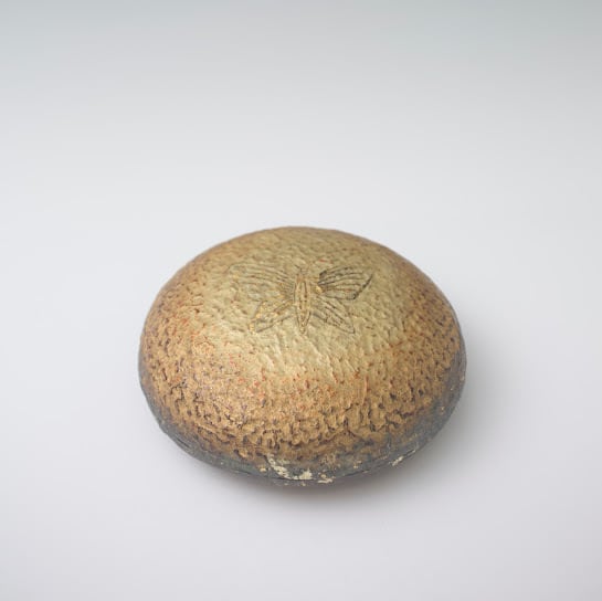 安藤繁和 漆張抜蝶文合子 共箱 小原和紙 蓋物 菓子器 茶道具