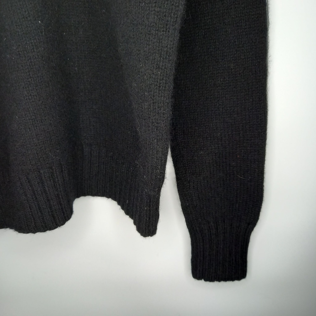 ローレン　ハーフボタン　ラムウール　セーター　金刺繍　ブラック　M