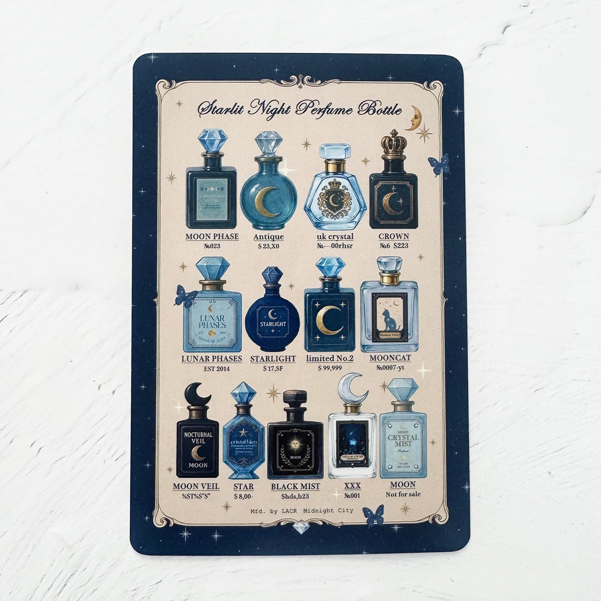 星空香水瓶 コラージュ瓶柄 ポストカード | LALA CloveR.幻想的雑貨屋