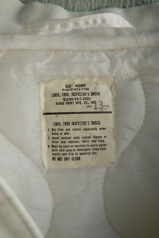 Utah/80's "US ARMY" food inspector's smock liner jacket/remake