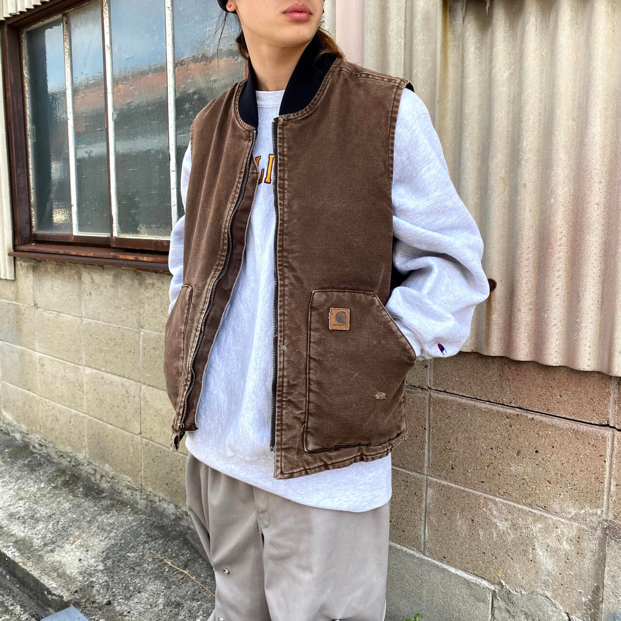 Carhartt カーハート ダック地 ワークベスト メンズL相当 古着 キルティングライナー ブラウン 茶色【ワークジャケット】 | cave  古着屋【公式】古着通販サイト