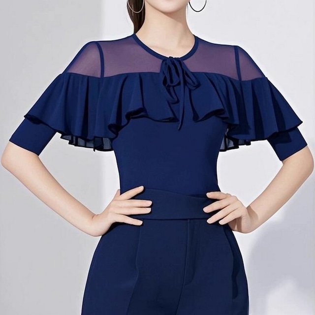 シフォンフリル・エレガントトップス ds0766