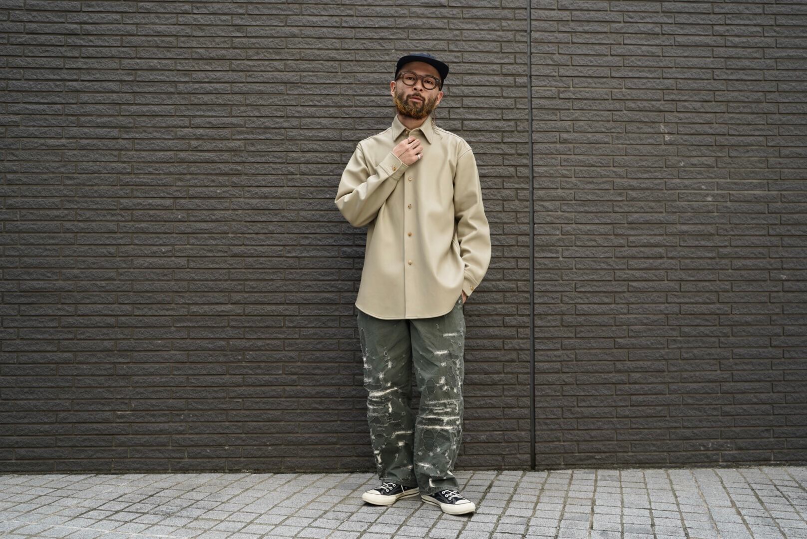 Lamb Leather Shirt Sand beige | WAGAMAMA TOKYO Lamb Leather Shirt Sand beige | WAGAMAMA TOKYO