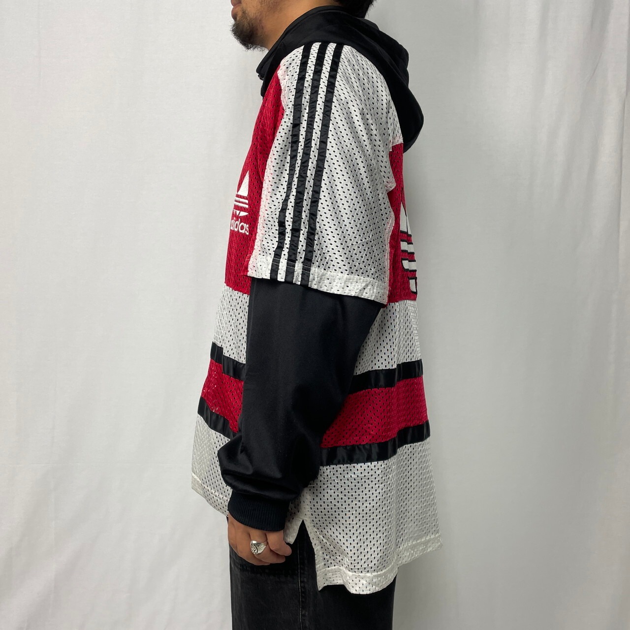 80年代 adidas アディダス ドッキング フェイクレイヤード メッシュ 