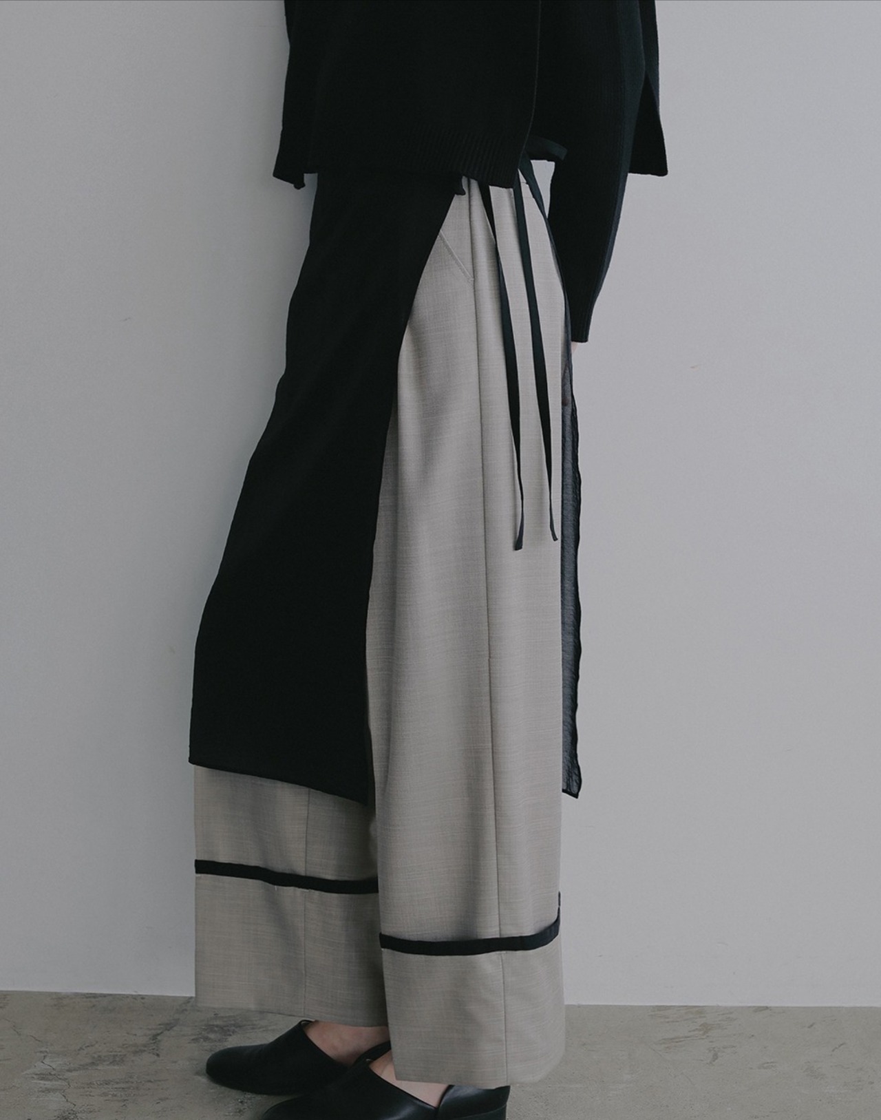 MANOF SKIRT LAYERED WIDE PANTS