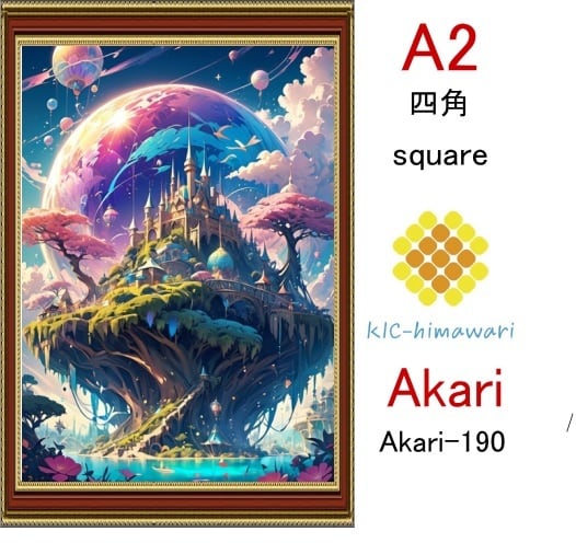 【国内製造】A2サイズ  四角ビーズ【akari-190】ダイヤモンドアート