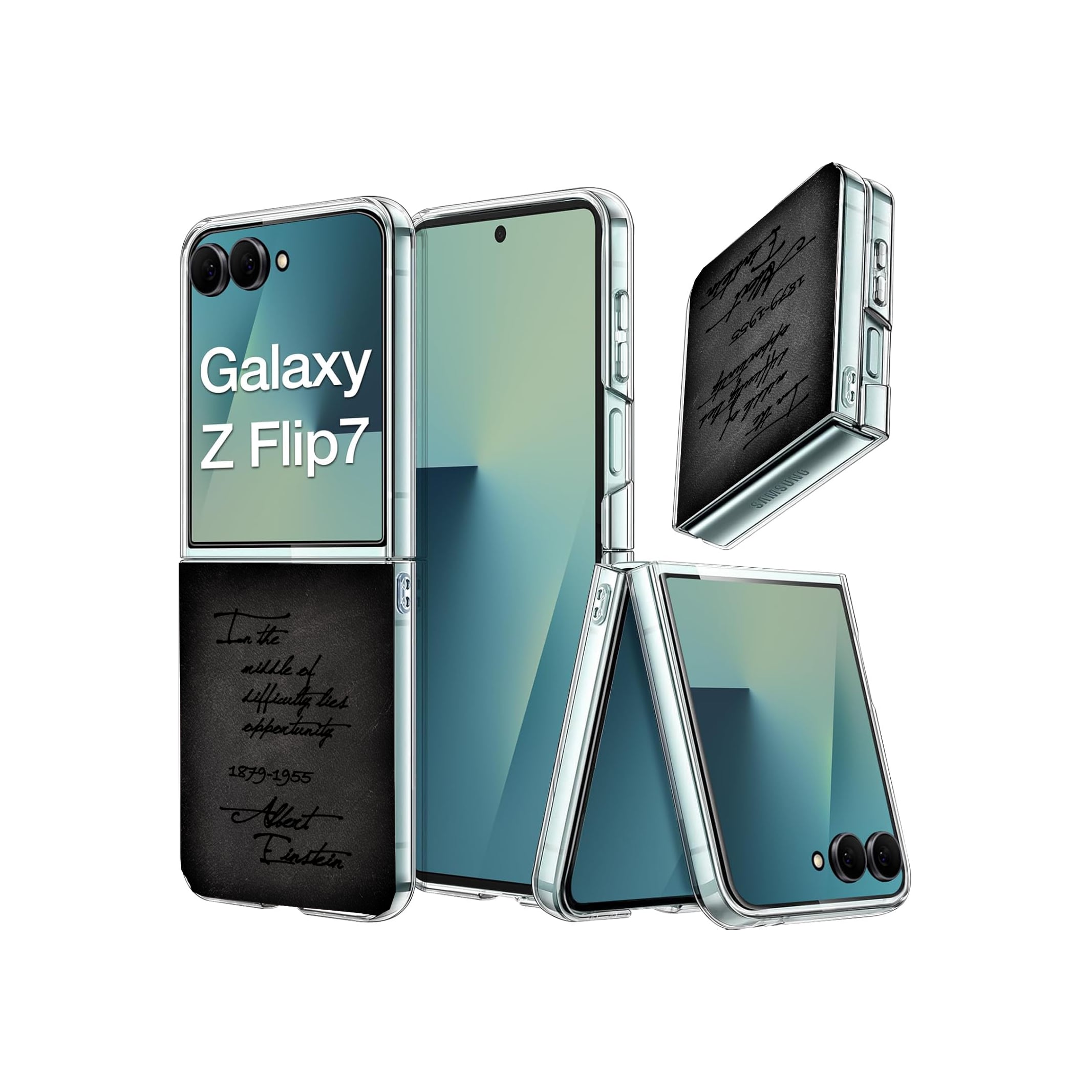 81windGalaxy Z Flip7 Flip6 Flip5 スマホカバー 本革 クリア