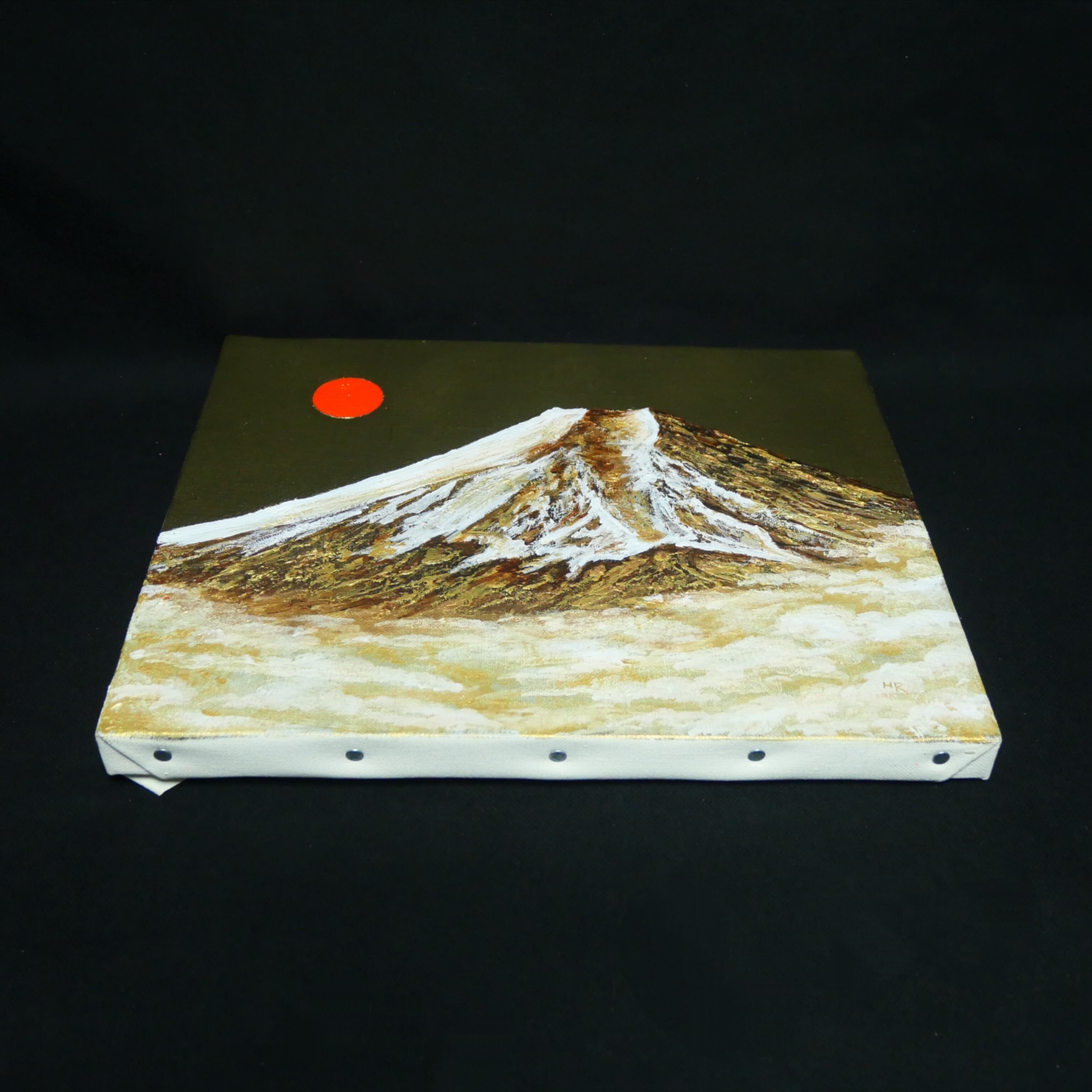 一点物 油彩画【旭日黄金富士】F3号 原画 富士山インテリア | HIROSHI1990