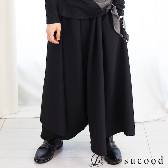 Le sucood】袴パンツ はかまパンツ モード 黒 ブラック メンズ
