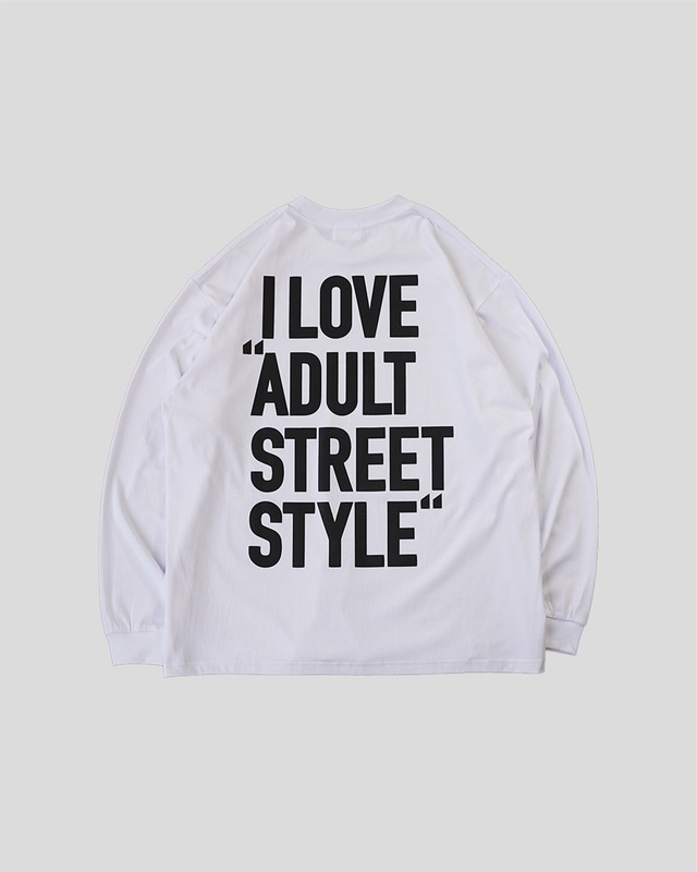 MM "I LOVE" ASS L/S TEE  WHITE×BLACK