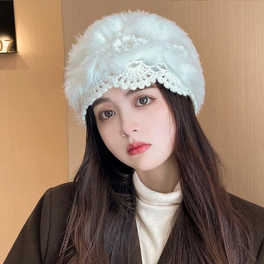 サブカル 服 地雷系 通販 セミロリ 帽子 ファーバラクラバ 防寒 フェイクファー バンギャ