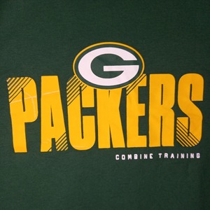 ニューエラ　クルーネック　フットボールTシャツ　パッカーズ　ビッグロゴ　緑