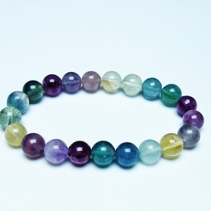 フローライト ブレスレット 9mm 蛍石 螢石 ブレス 一点物 メール便可 [M便 1/10] 111-45672