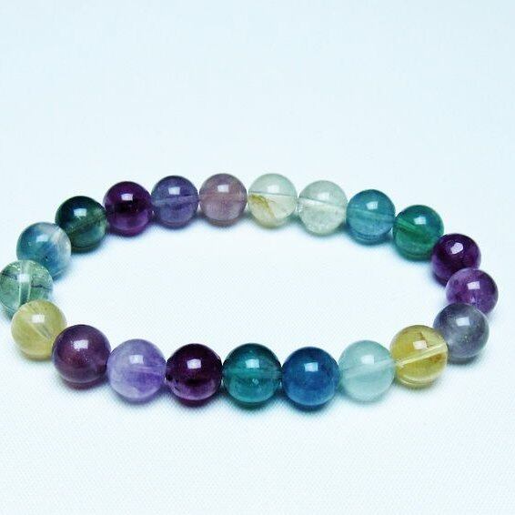フローライト ブレスレット 9mm 蛍石 螢石 ブレス 一点物 メール便可 [M便 1/10] 111-45672